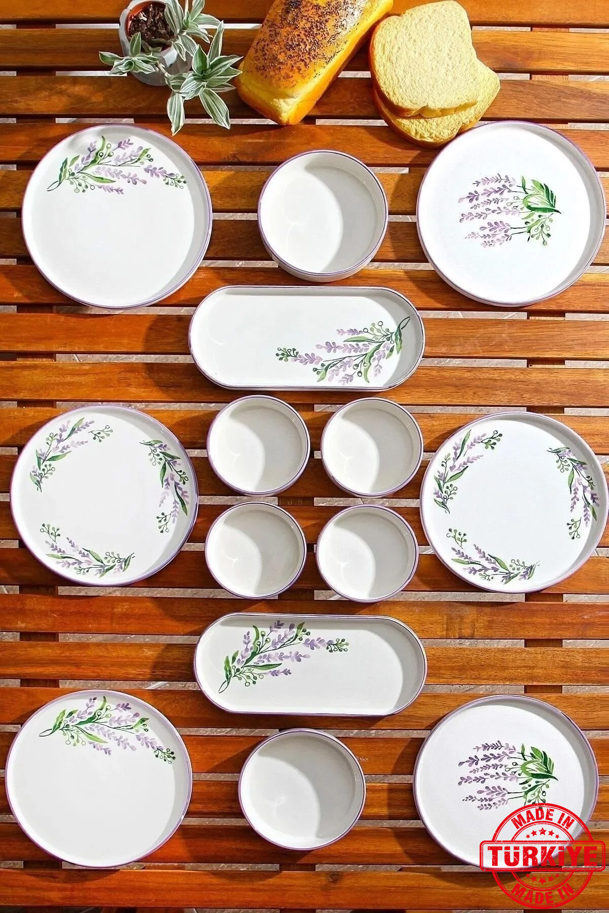 طقم إفطار فاخر مكون من 14 قطعة قابلة للتكديس بلون...