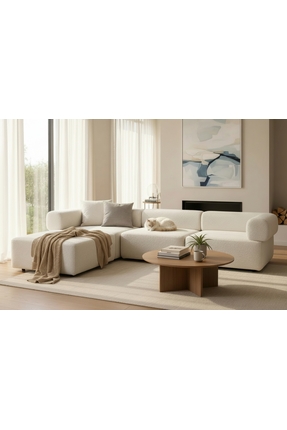 Vivense ALBA BUKLE MODÜLER KÖŞE KOLTUK, BEYAZ