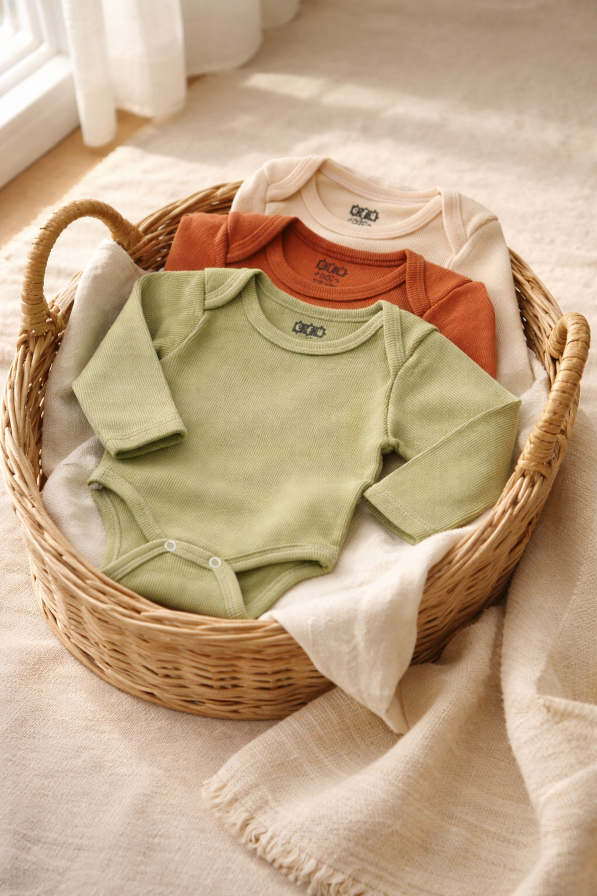 EFU BABY 3'lü %100 Pamuklu Uzun Kol Bebek Body Pantolon Takım fotoğrafı 3 (önizleme)