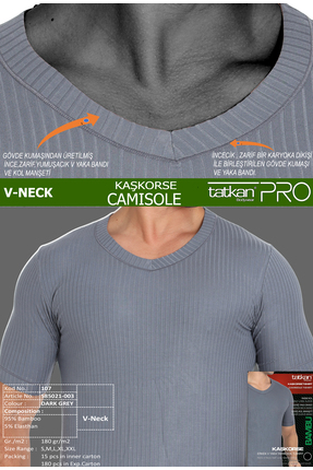 TATKAN BODYWEAR 4'lü Kaşkorse Bambu V-Yaka T-shirt