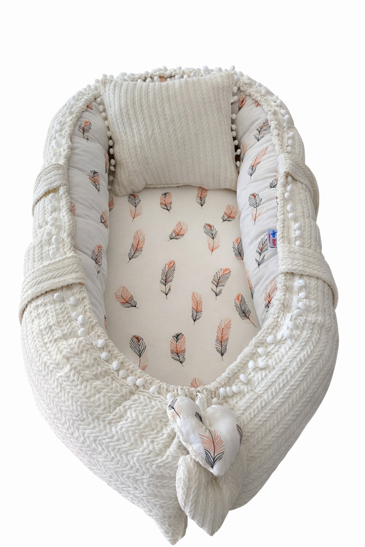 Jaju Baby Babynest Örgü Kumaş Tüy Poplin Kumaş Ponponlu Jaju-babynest Lüx Anne Yanı fotoğrafı 3 (önizleme)