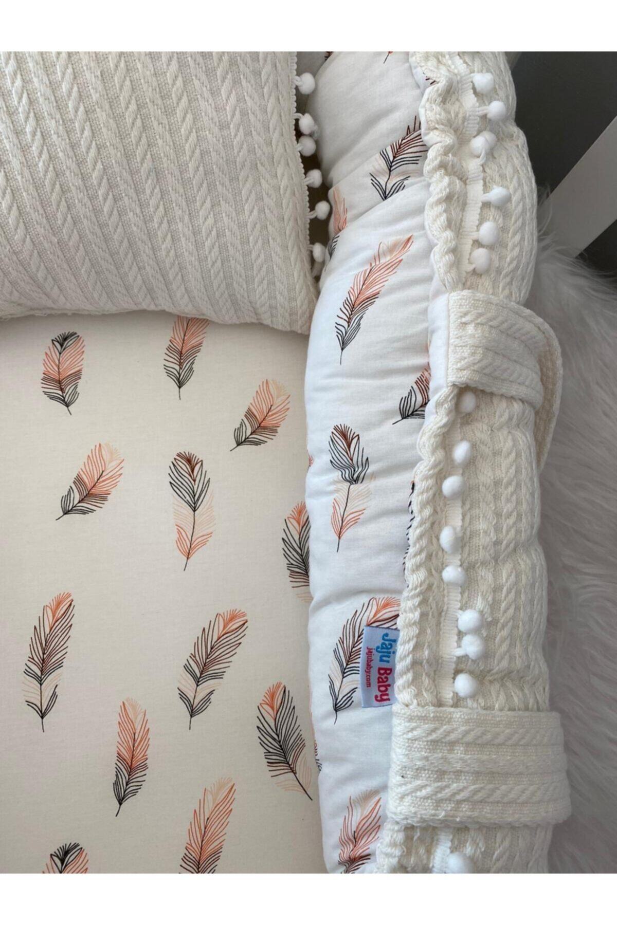 Jaju Baby Babynest Örgü Kumaş Tüy Poplin Kumaş Ponponlu Jaju-babynest Lüx Anne Yanı fotoğrafı 2 (önizleme)
