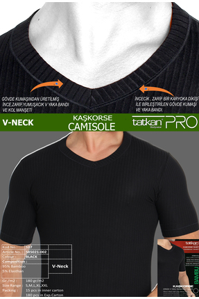 TATKAN BODYWEAR 4'lü Kaşkorse Bambu V-yaka T-shirt