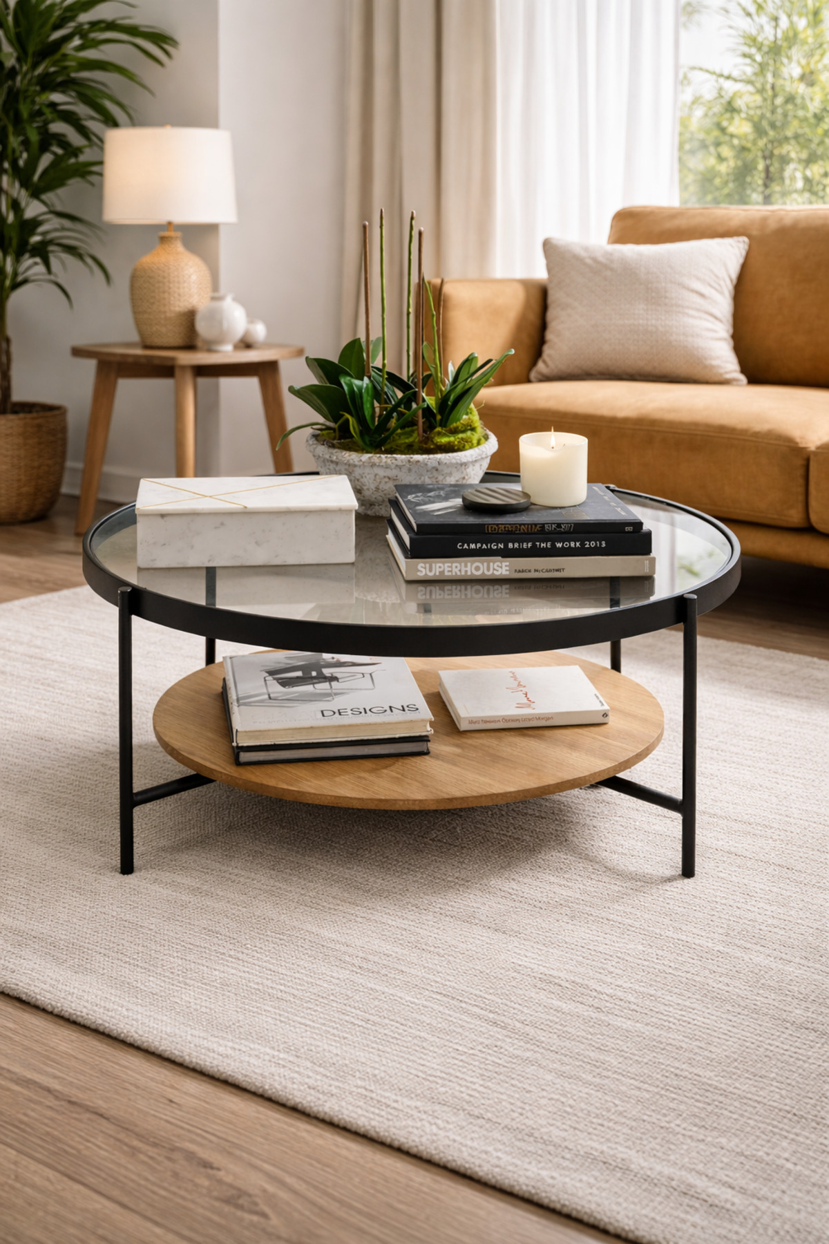 Oslo Coffee Table - Smoked Glass / Atlantic Pine