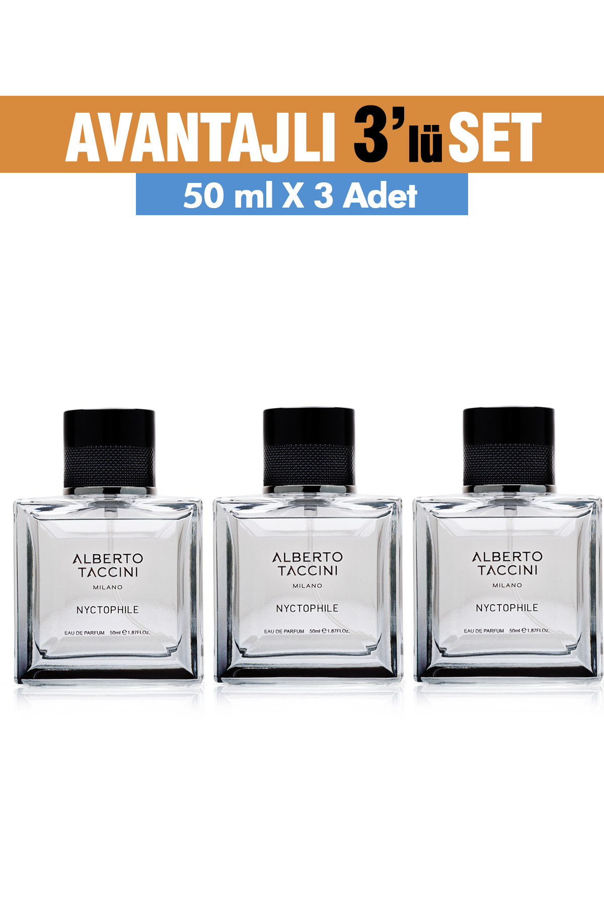 3'Lü Set Alberto Taccini Nyctophile Erkek Parfüm 50 ml — EC88811 — تصویر 2 از 6