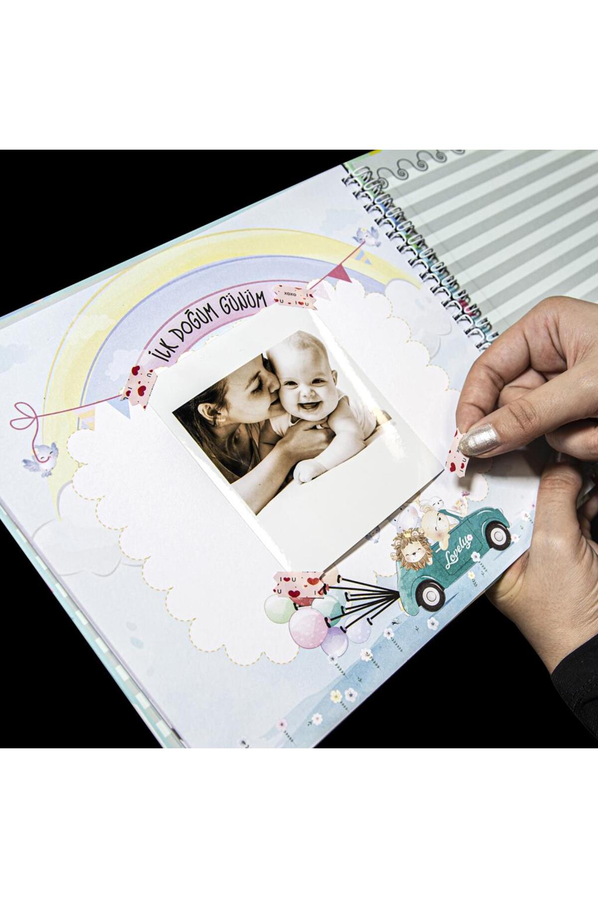 Nobbystar Kız Bebek Hamilelik ve Anne Bebek Anı Defteri 0-1 Yaş – Sticker Hediyeli fotoğrafı 6 (önizleme)