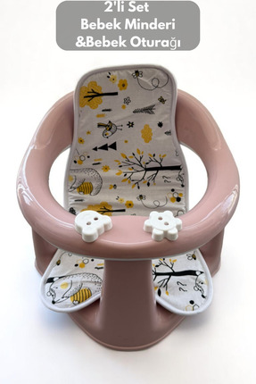 PONÇİK STORE 2'li Bebek Banyo Oturağı Ve Minder Seti - Vakum Taban Mama Otura...