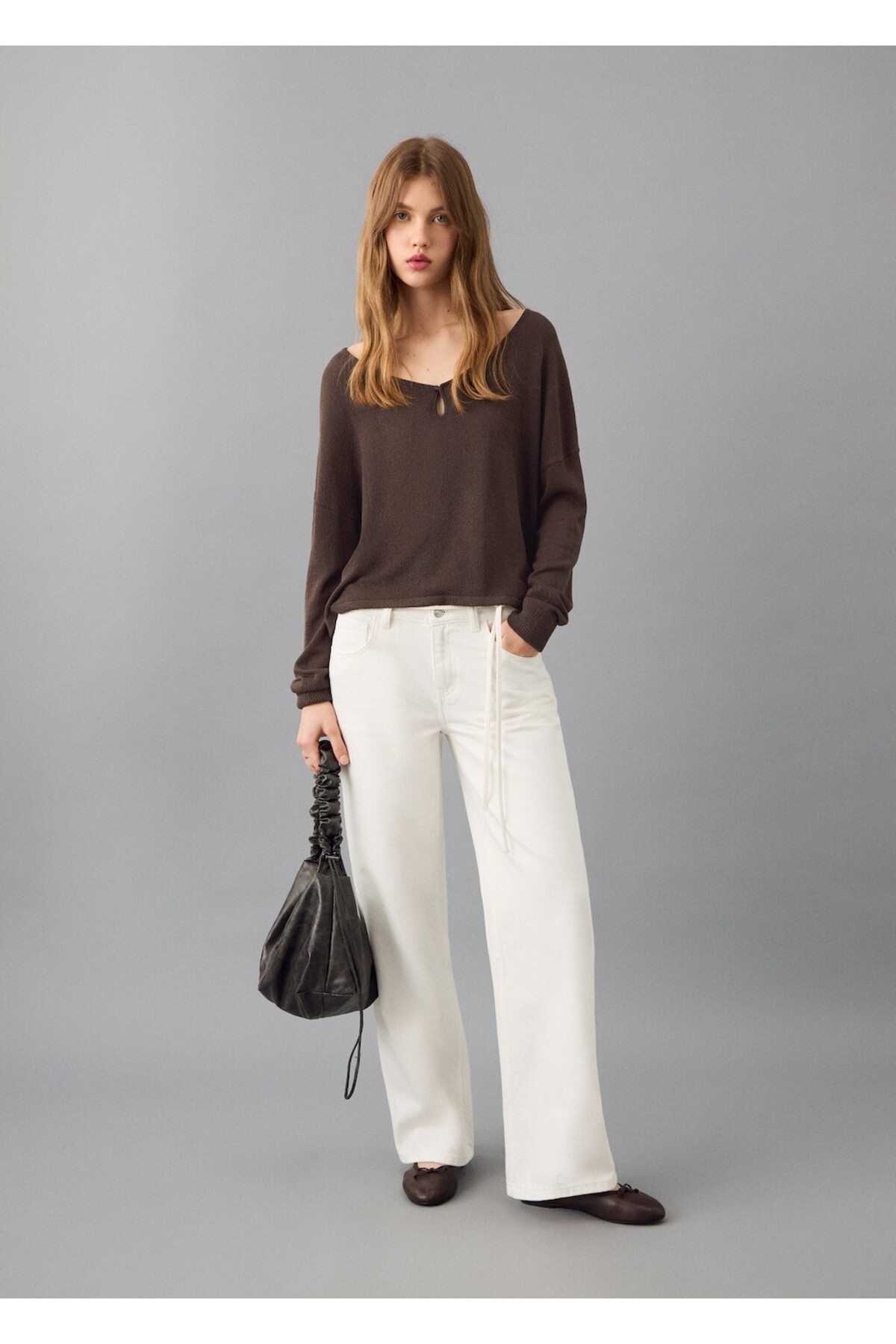 MANGO Teen  Cut-out detaylı örgü kazak - Görsel 2