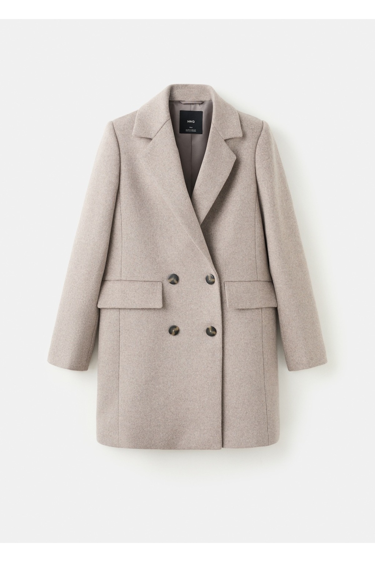 MANGO  Kruvaze yün karışımlı palto - Görsel 3