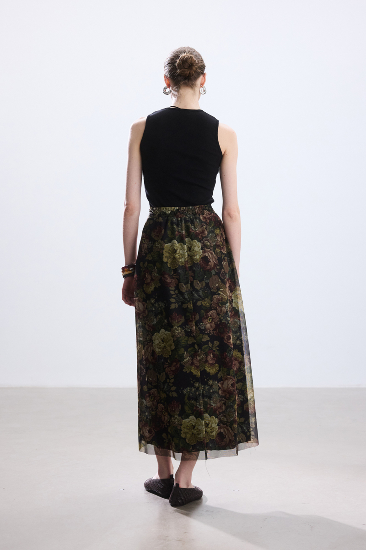 BE BLUE  VINTAGE ROSE DESENLİ TÜL ETEK - Görsel 7