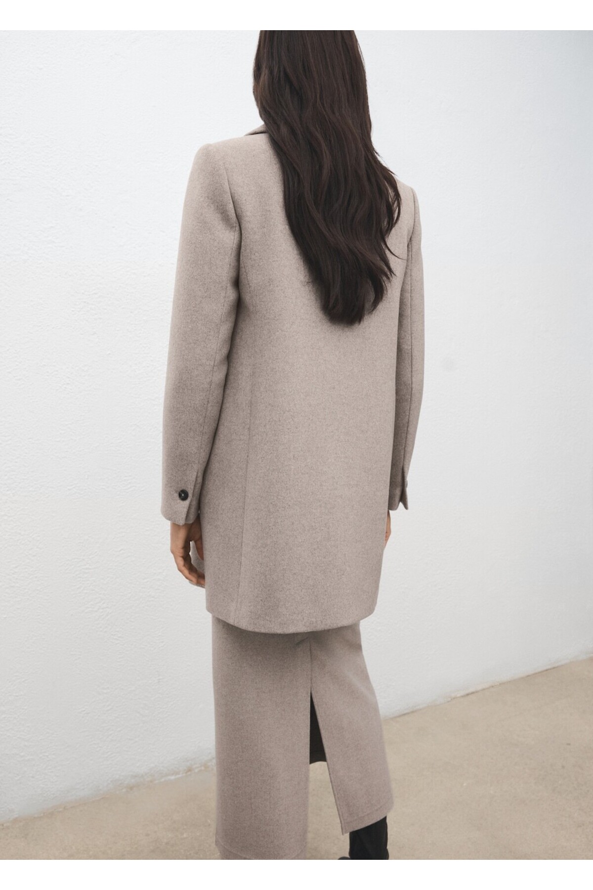 MANGO  Kruvaze yün karışımlı palto - Görsel 4