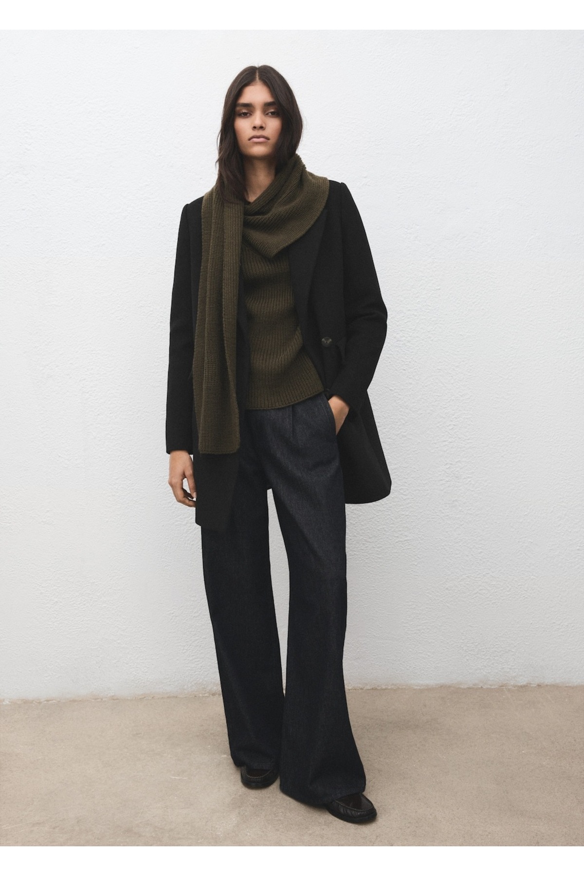 MANGO  Kruvaze yün karışımlı palto - Görsel 2