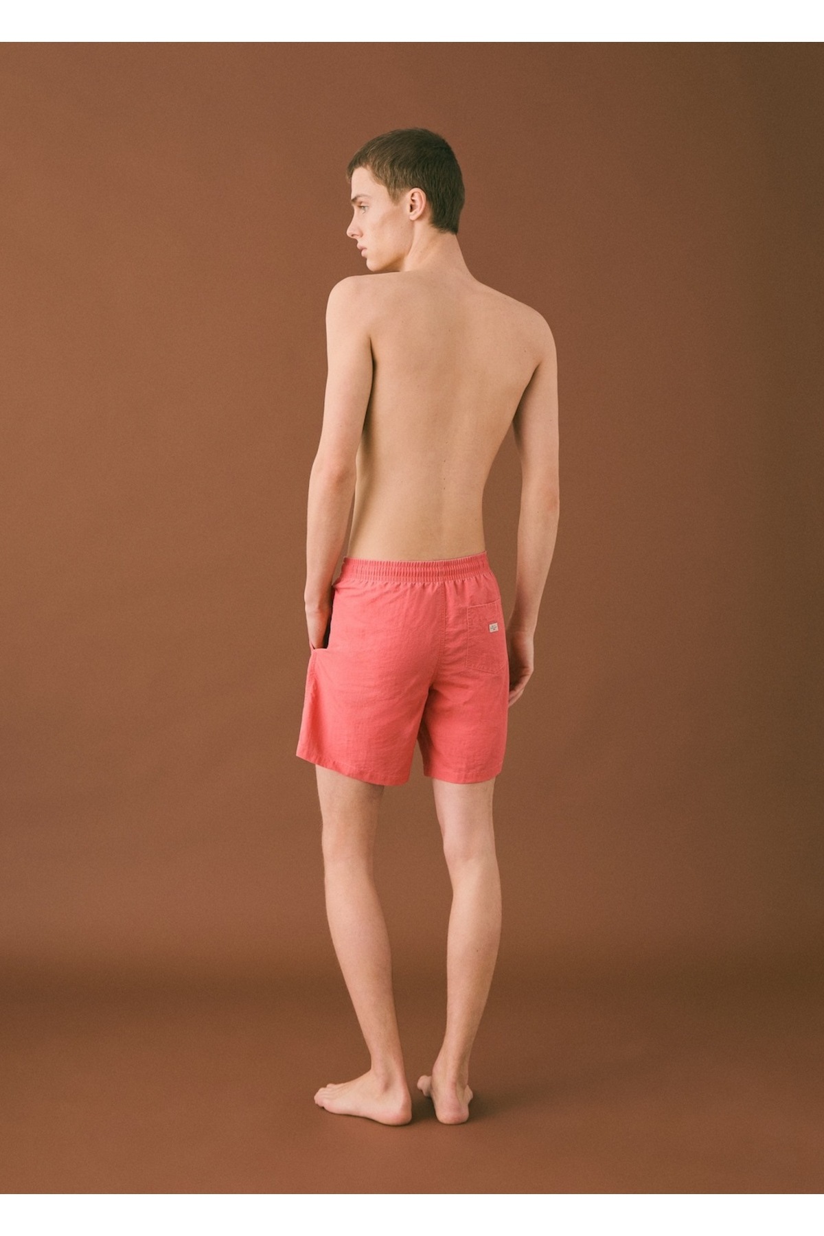 لباس شنا نخی بافتدار مردانه راسته فاق نرمال | مانگو MANGO Teen 87015956 - تصویر 4