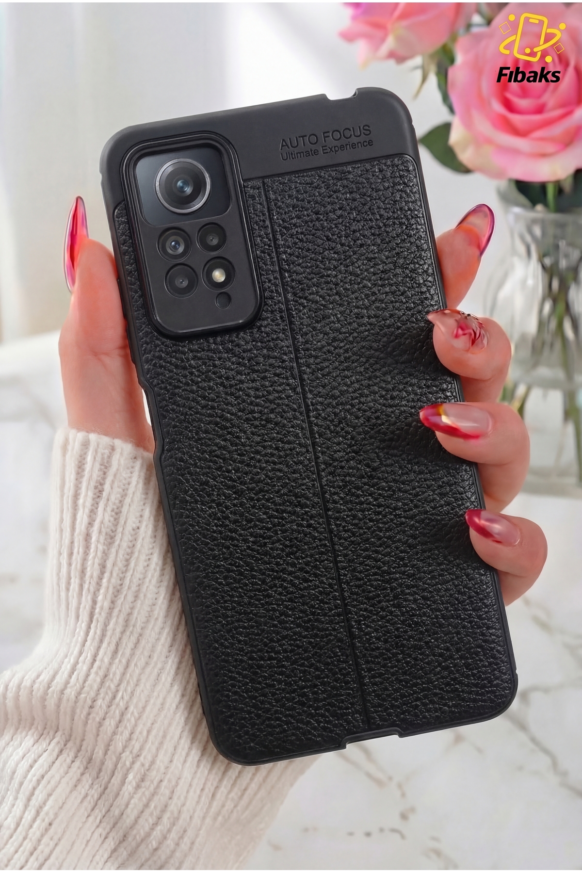 Redmi Note 11 Pro/12 Pro 4G Case Leather Look Sewing Patterned Case with Camera Protection