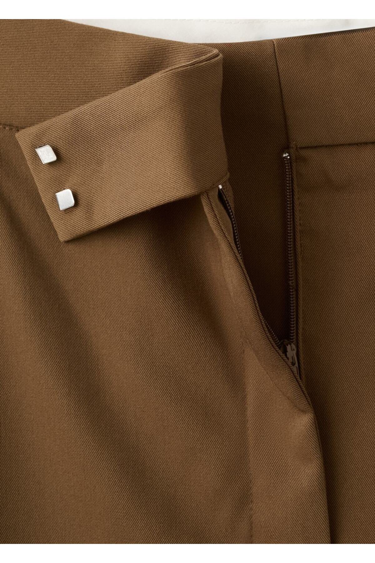 MANGO  Pileli wide leg pantolon - Görsel 7