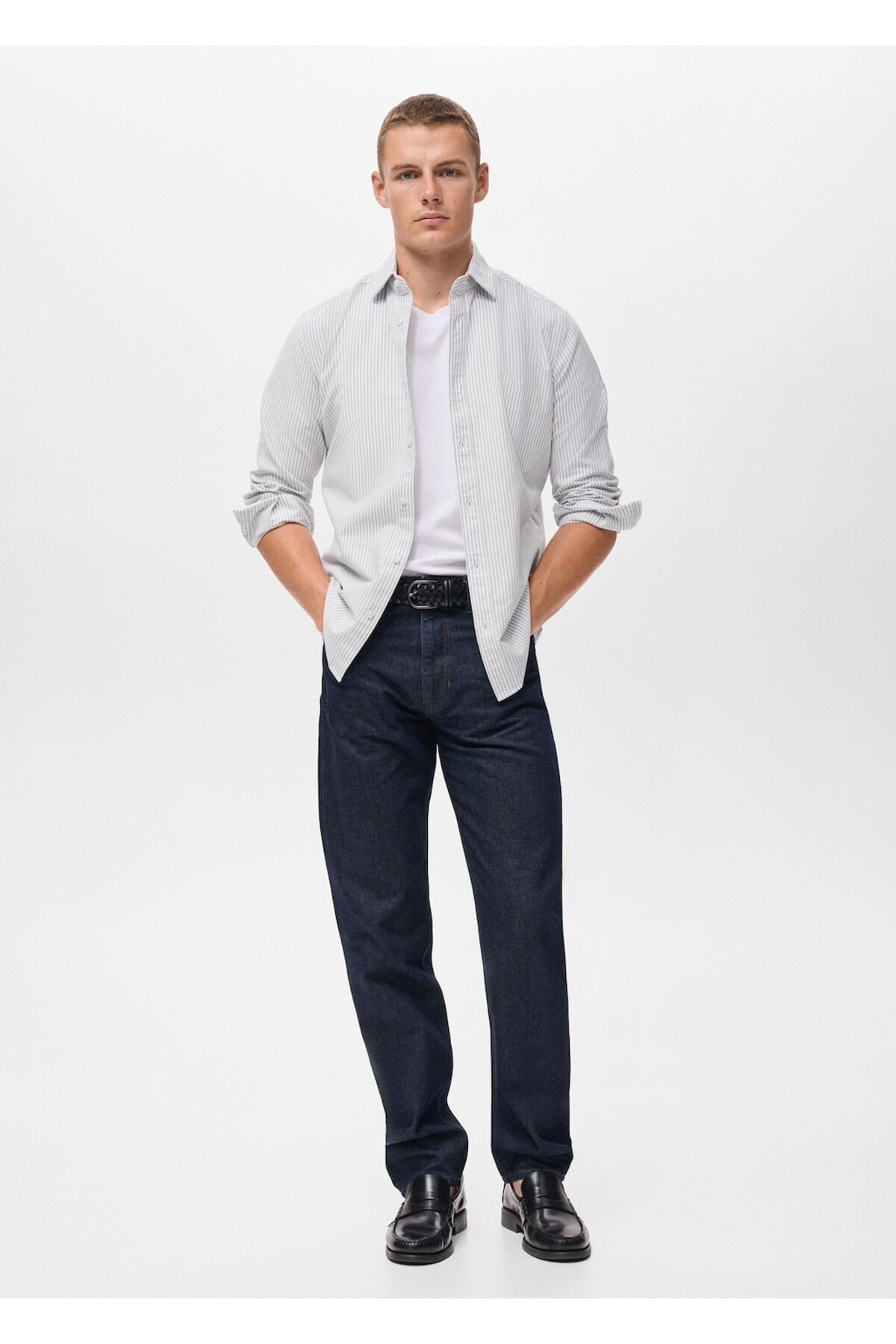 پیراهن مردانه راه راه آستین بلند | مانگو MANGO Man 17024433 - تصویر 2