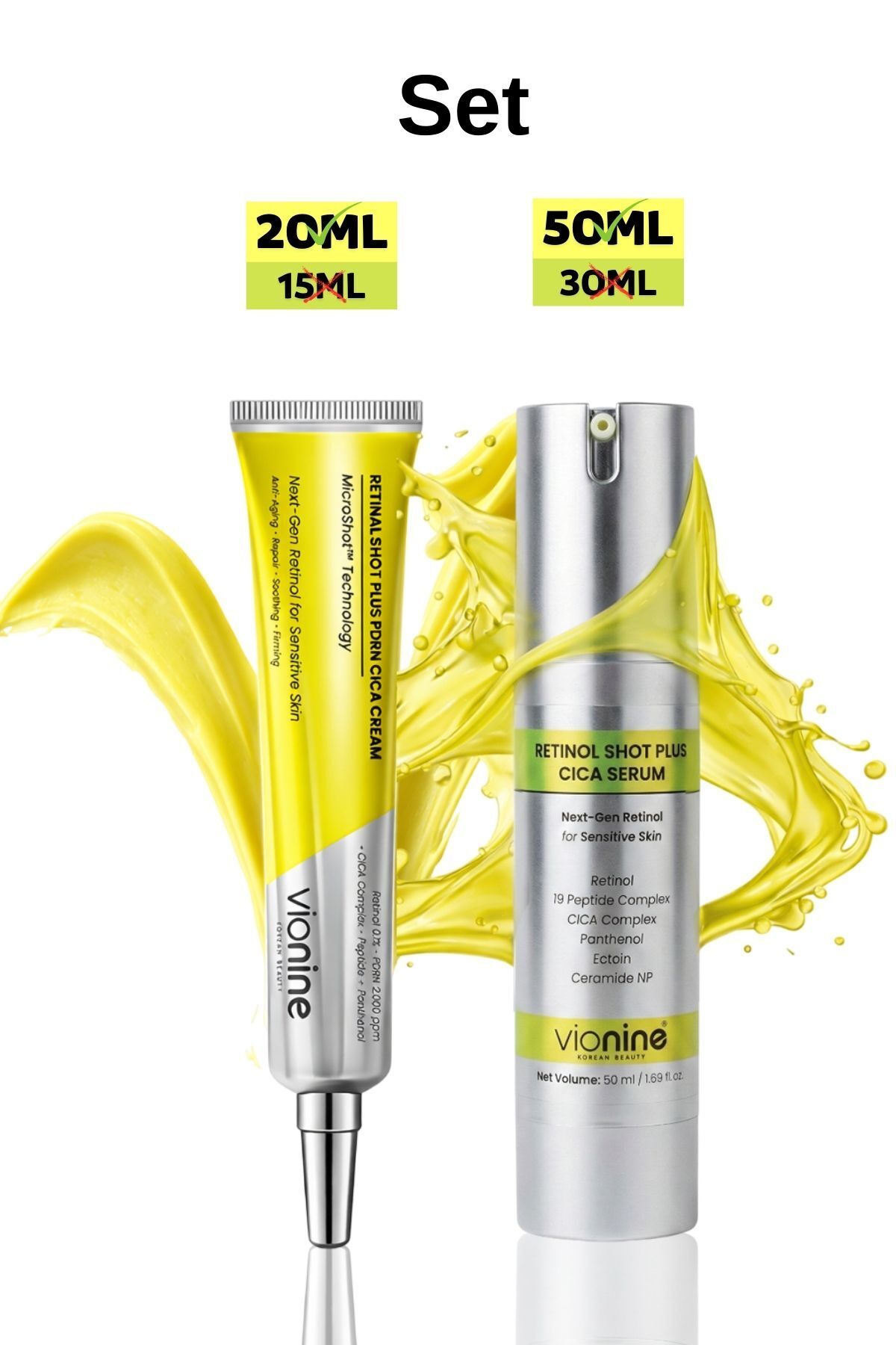 Vio nine Retinal & Retinol MicroShot™ Plus Set - 20 ML Krem + 50 ML Serum Mad...