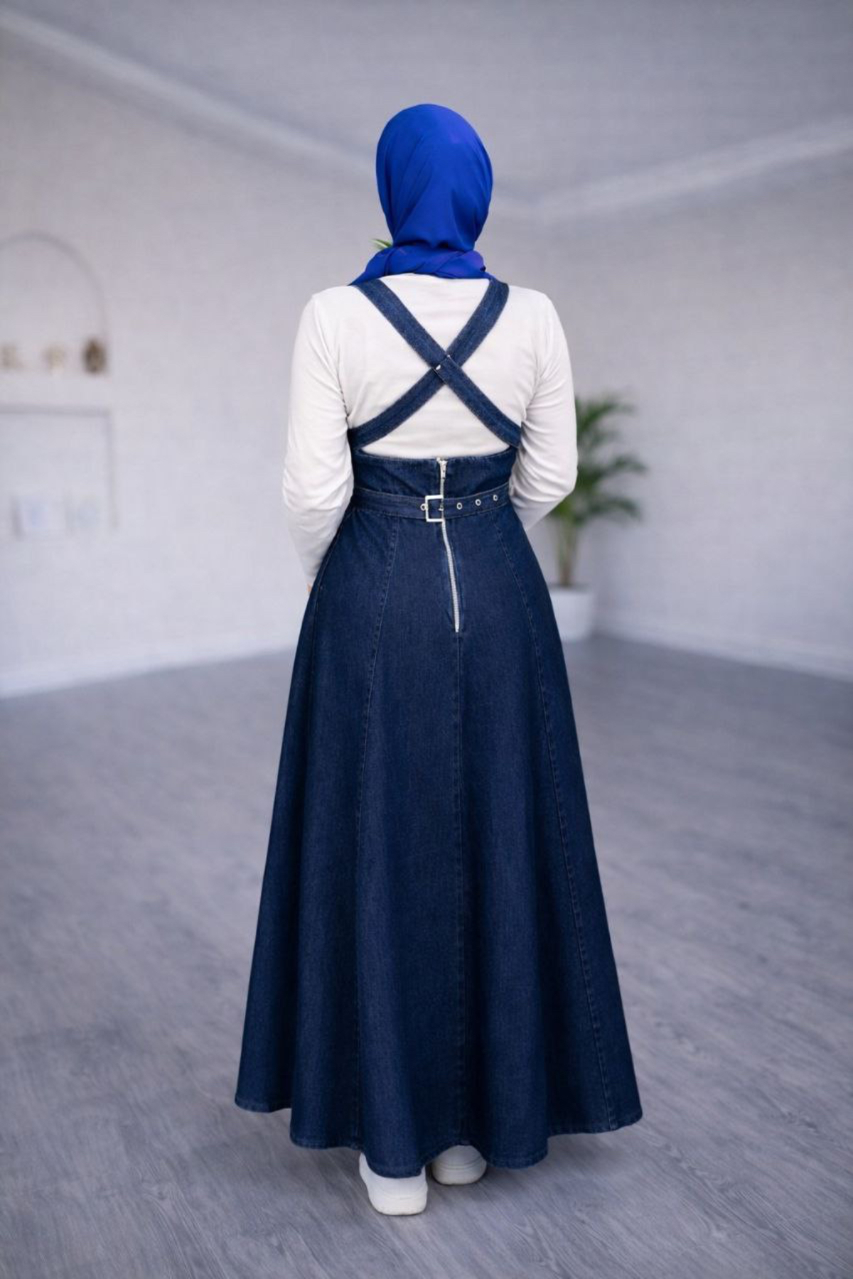 Esre Store  4427 - Kot Jile Elbise Mavi - Görsel 3