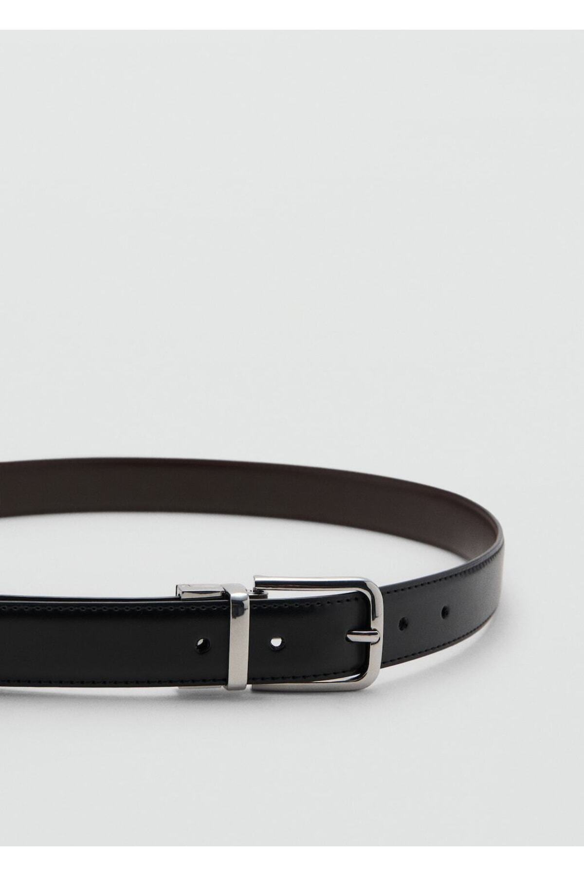 مانگو کمربند کت و شلوار چرمی دو طرفه