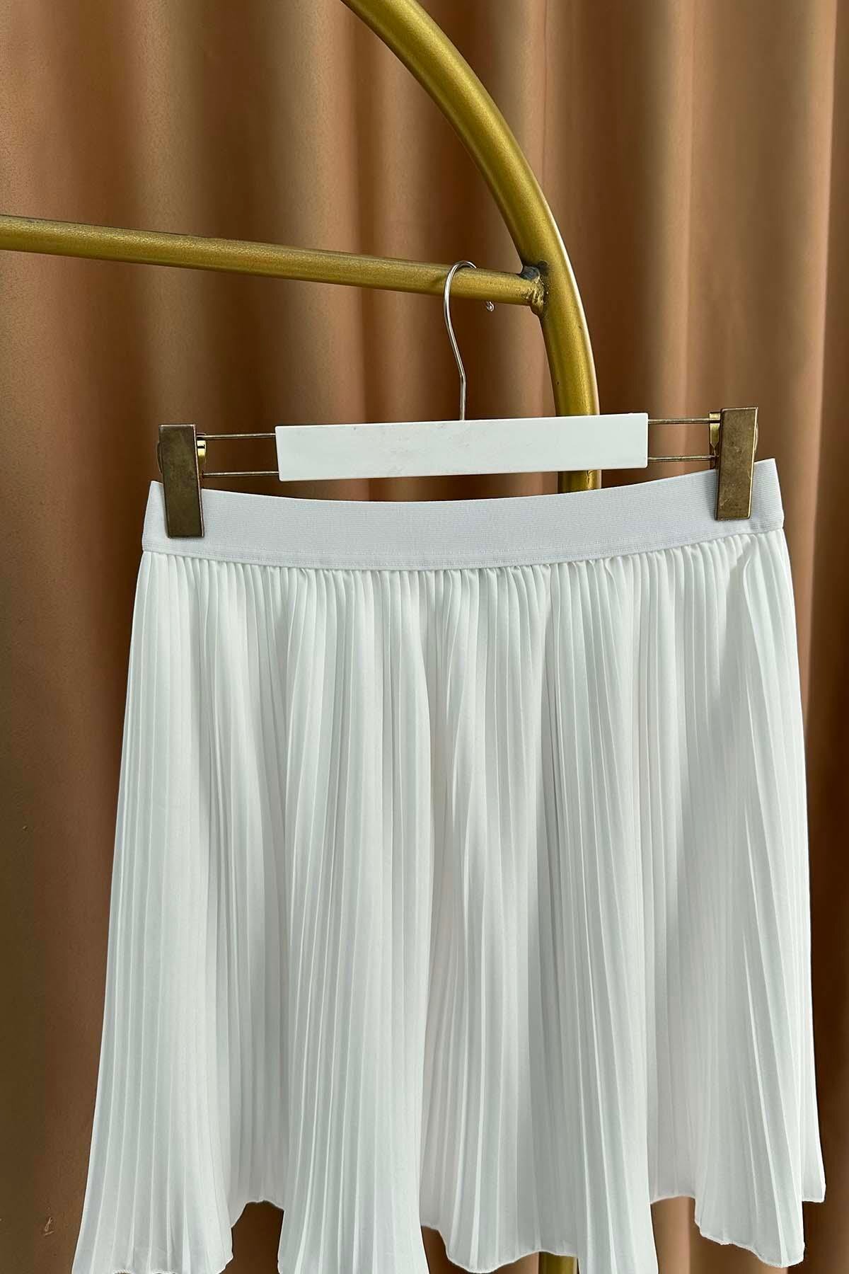 Trend Marfa  Piliseli Etek İçlik Beli Lastikli Pileli Piliseli Mini Tamamlayıcı İçlik - Görsel 3