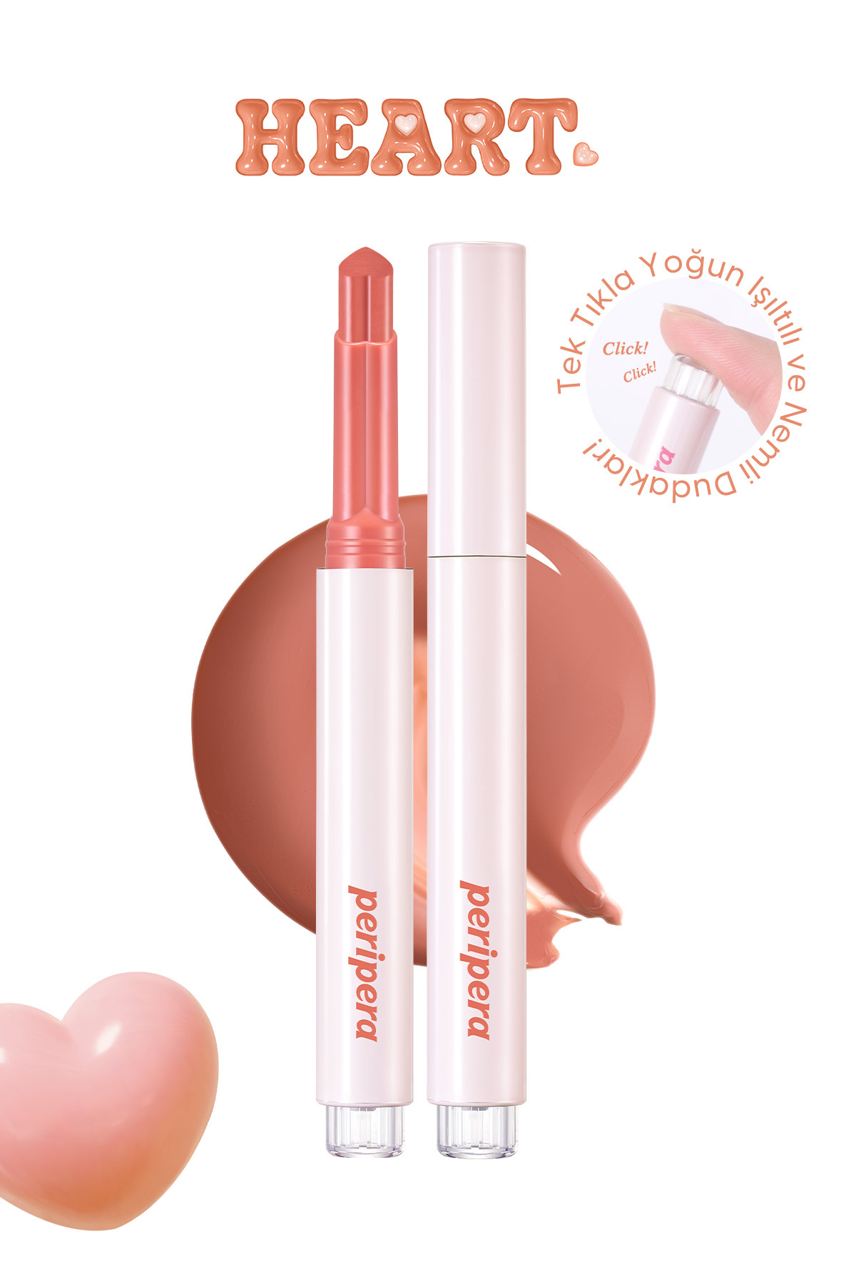 PERIPERA Yoğun Nemlendirici, Parlak Bitişli Balm PERIPERA Heart Jam Glow Lip (4 Honey Nut) - Fiyatı, Yorumları