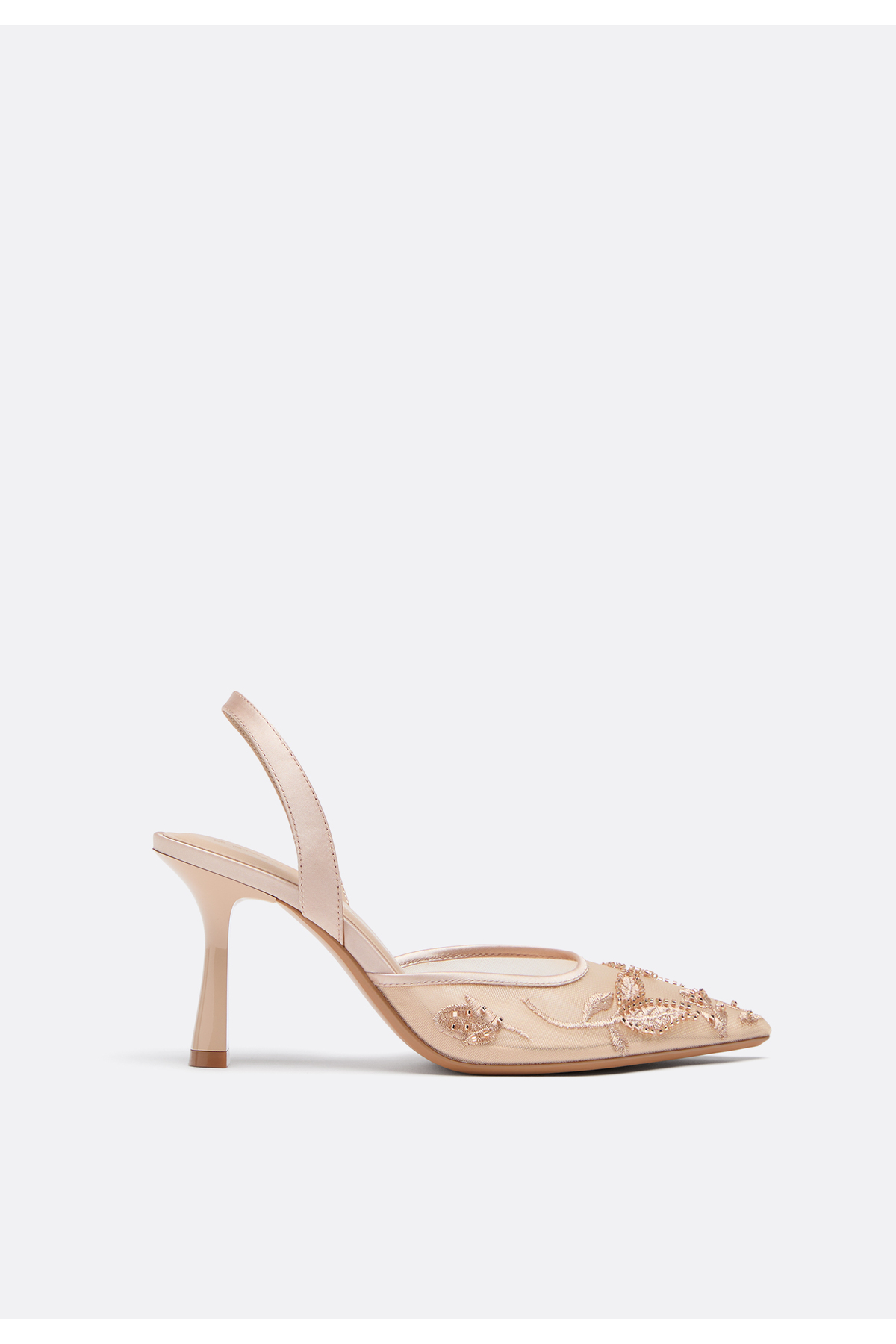 Stradivarius  Taşlı file topuklu ayakkabı - Görsel 4