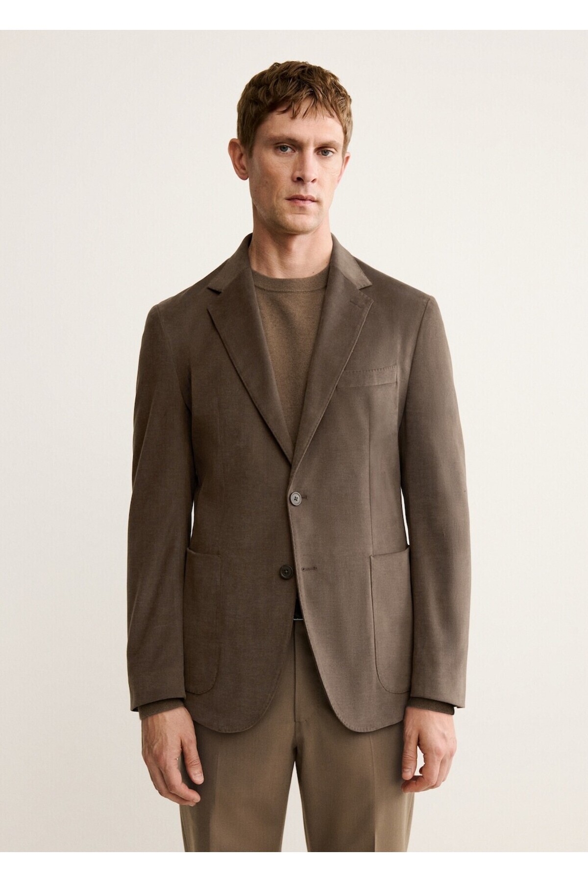 مانگو ژاکت بلیزر نخی اسلیم فیت