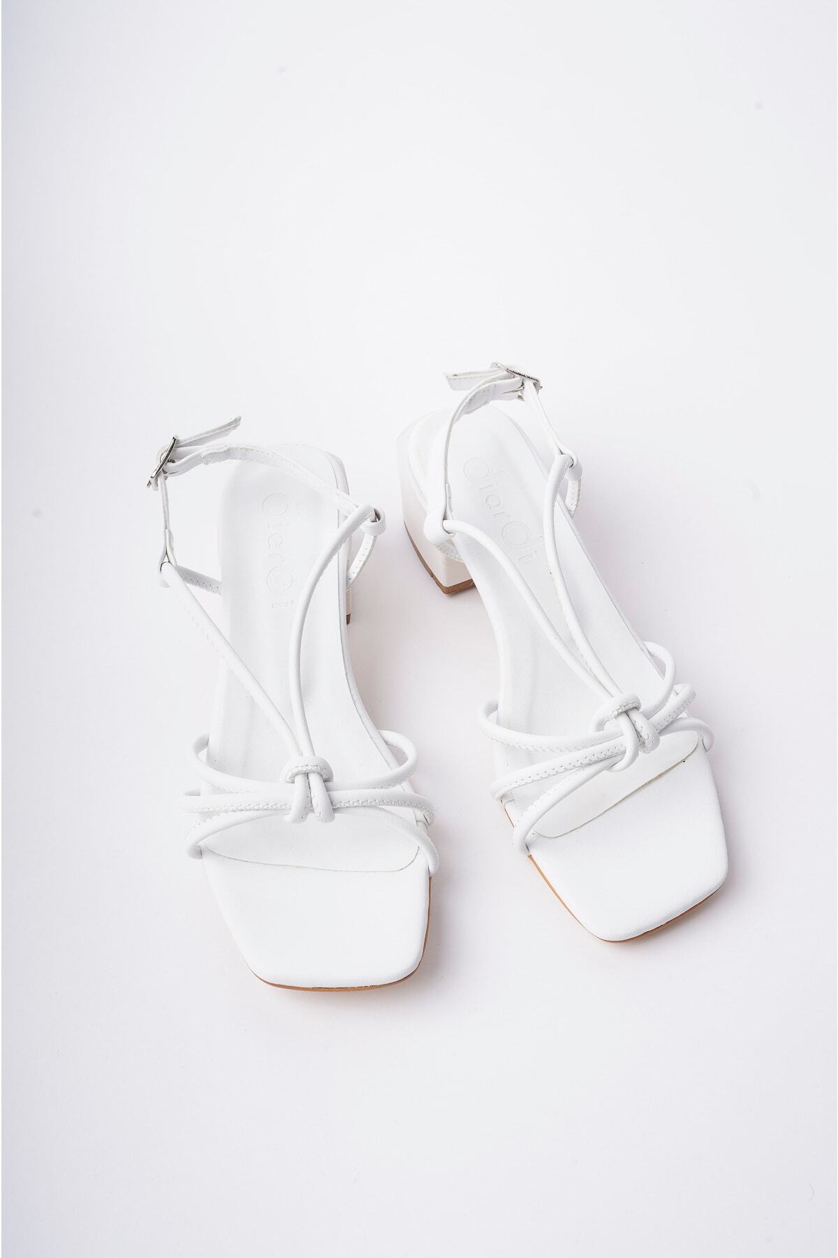 Diardi  Kadın Beyaz Rengi Kısa Topuklu Ayakkabı - Görsel 7