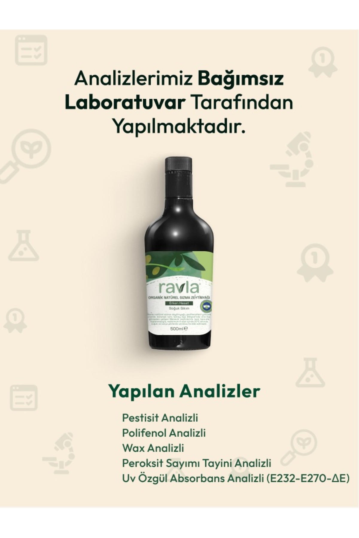 Ravla Organik Erken Hasat Zeytinyağı  – İçimlik 500 ml fotoğrafı 4 (önizleme)