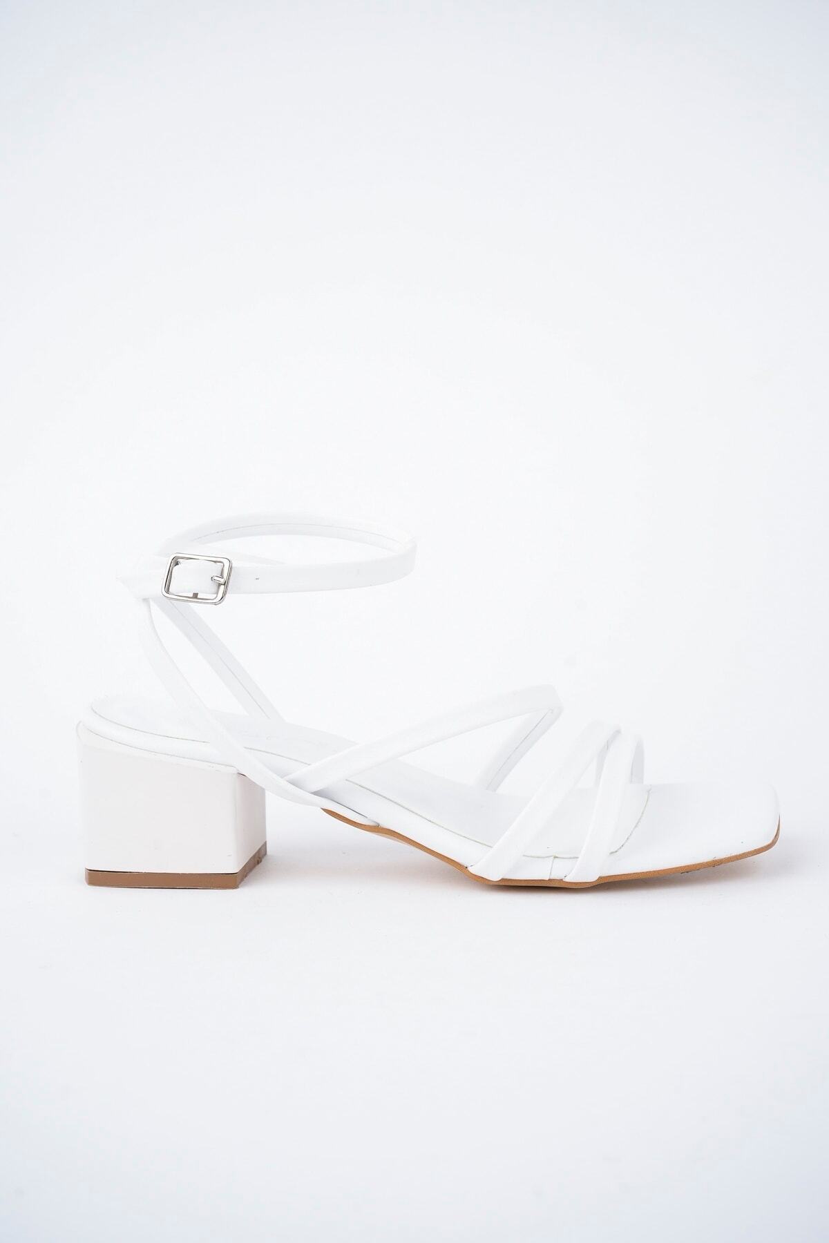 Diardi  Ince Bantlı Kadın Kısa Topuklu Sandalet - Görsel 3