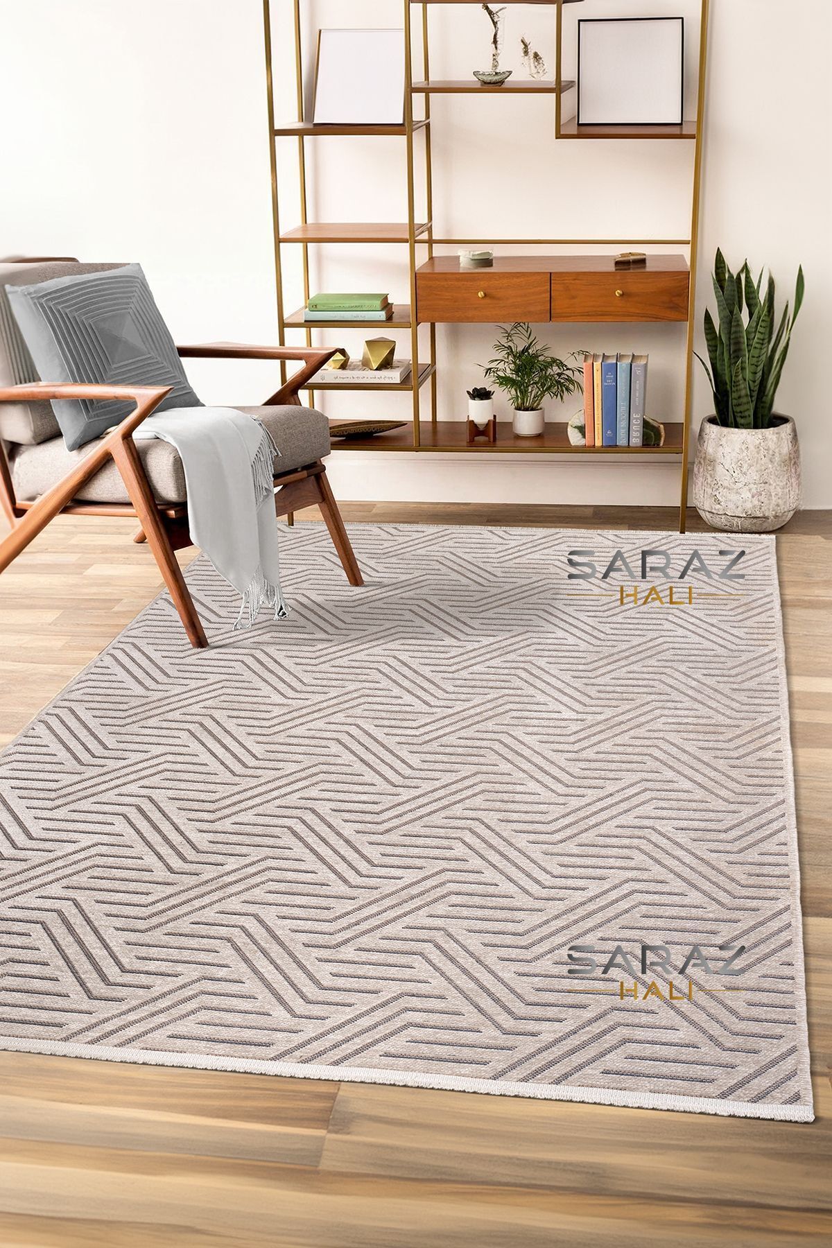 Island Rug Modern Living Room Kitchen Corridor Cutting Runner Weaving Machine Carpet zigzag cream