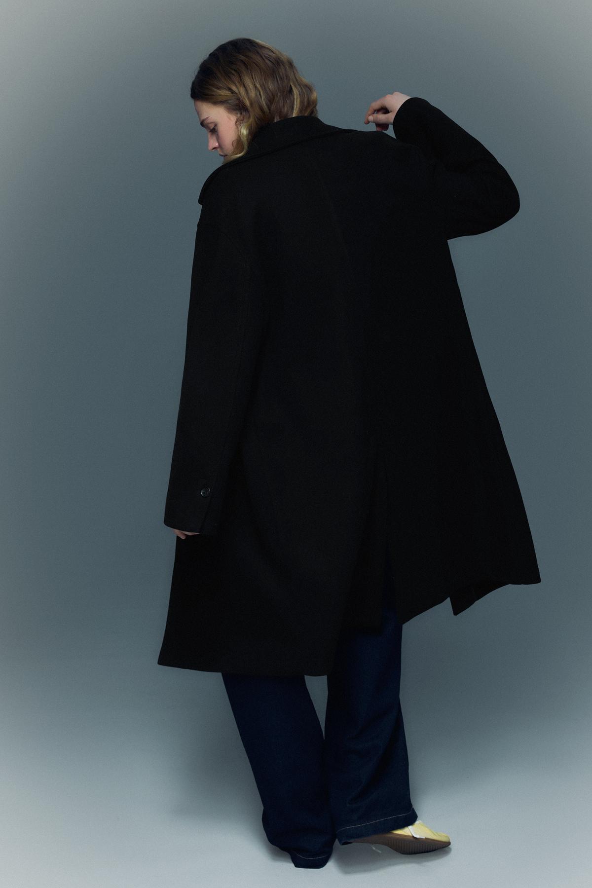 Bershka  Yumuşak dokulu uzun palto - Görsel 2