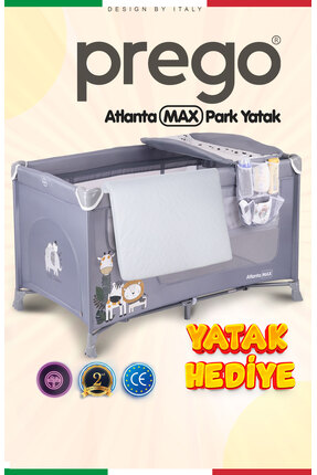 Prego Atlanta Park Yatak Oyun Parkı 70x120 cm - Sallanır Katlanabilir Beşik +...
