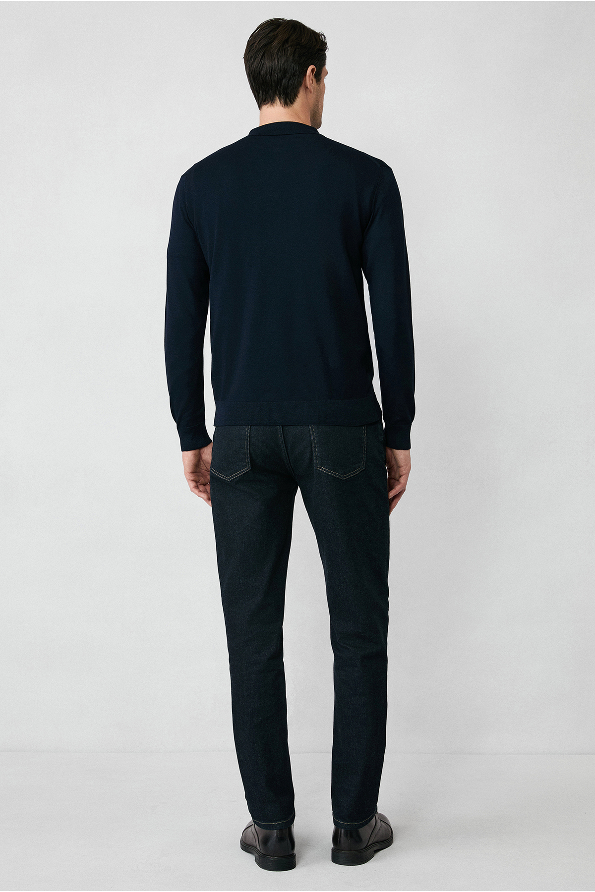 Kiğılı  Regular Fit Polo Yaka Düz Triko Kazak - Görsel 6