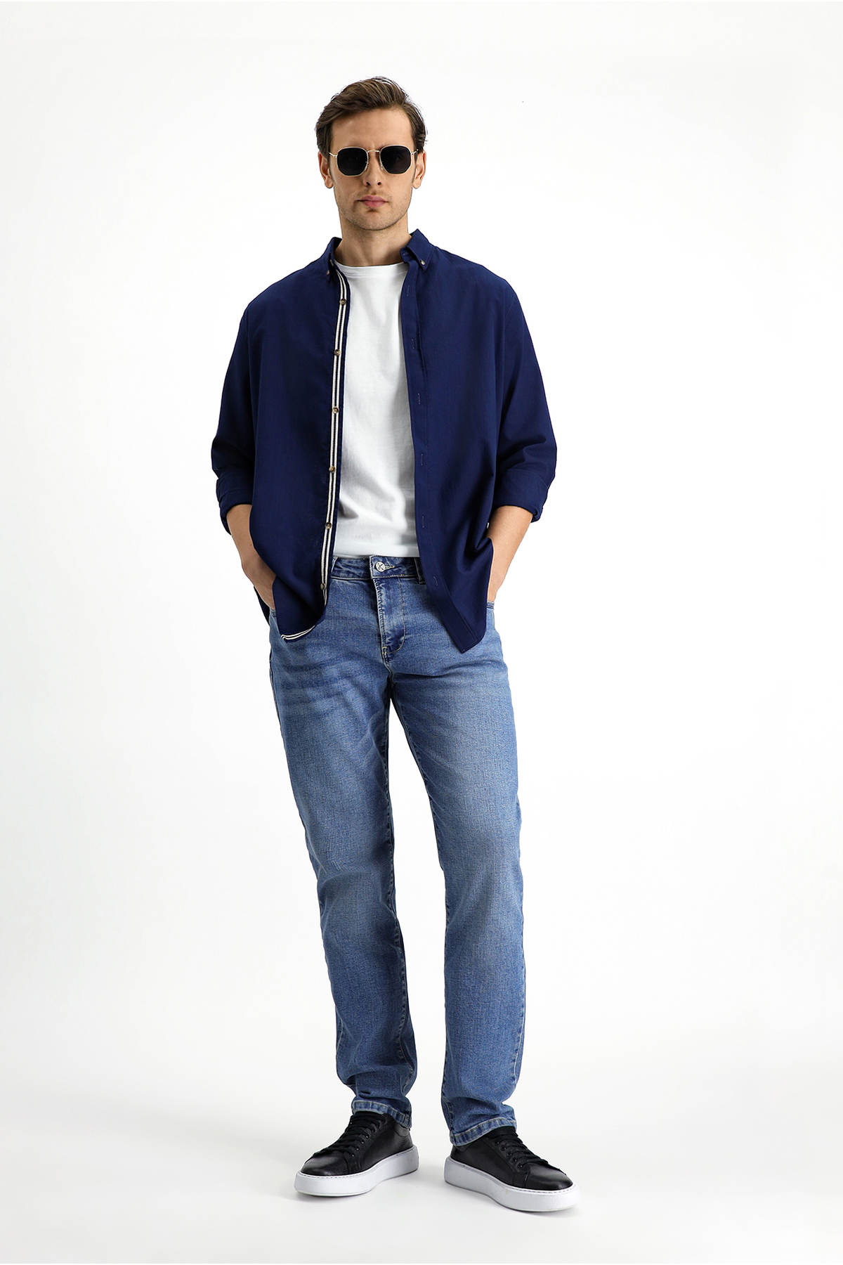 Kiğılı  6 Drop Regular Fit Standart Kesim Likralı Denim Pantolon - Görsel 2