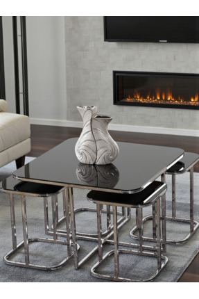 SEDAŞ LIVING UNITS 5li Oval Kenar (KURULUM GEREKTİRMEZ) 4 1 Siyah Aynalı Temp...