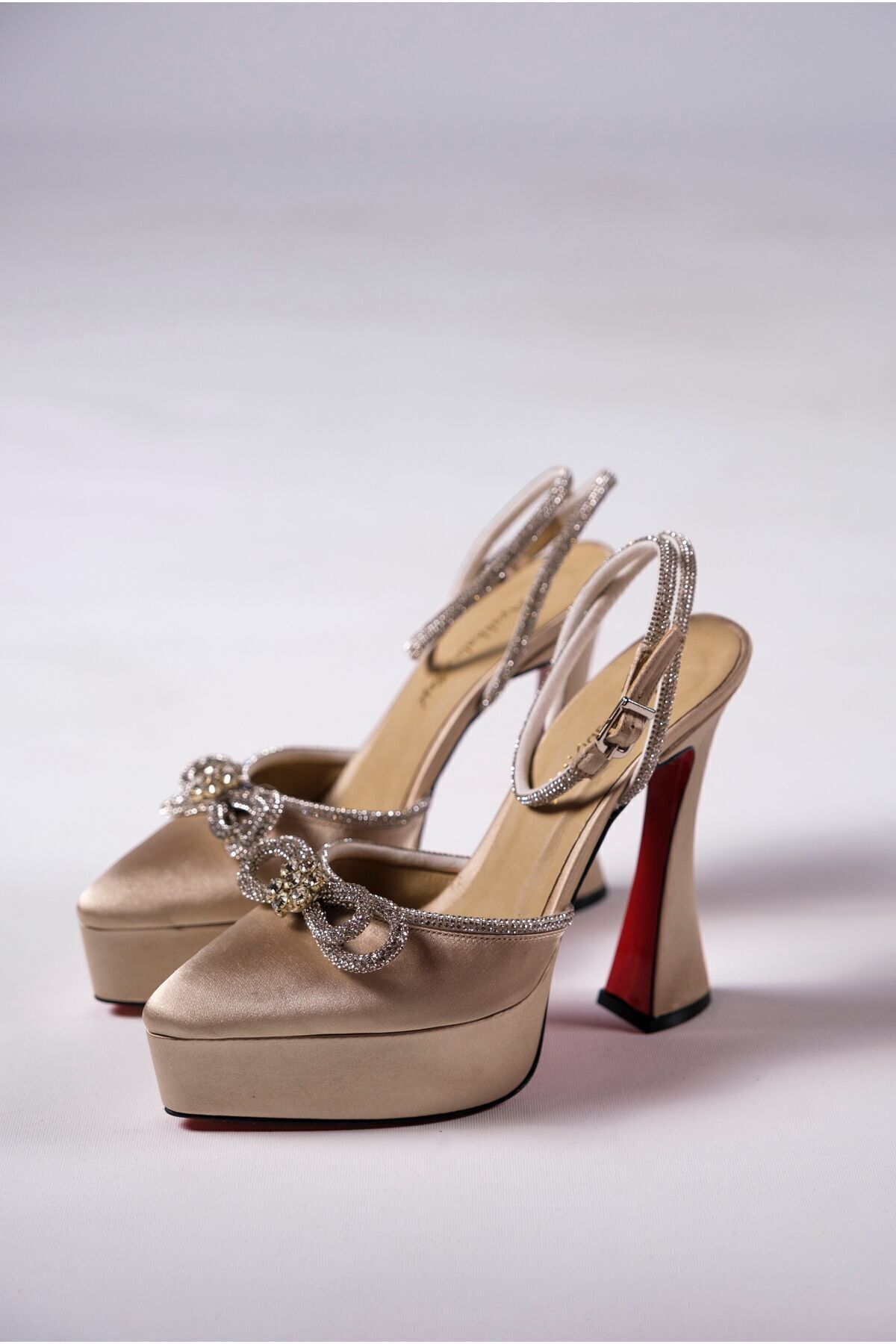 Ten Satin Stone Detailed Platform Women's Shoes Fallon