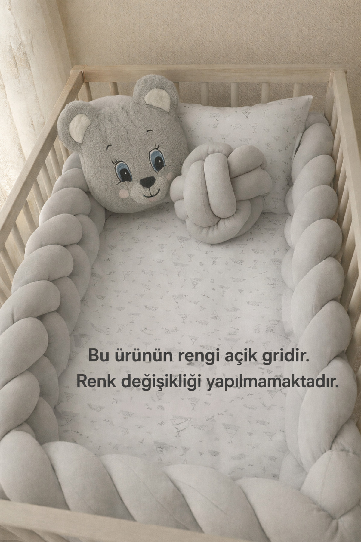 düğüm yastık 360 Cm 3 Örgü Beşik Korumalık fotoğrafı 4 (önizleme)