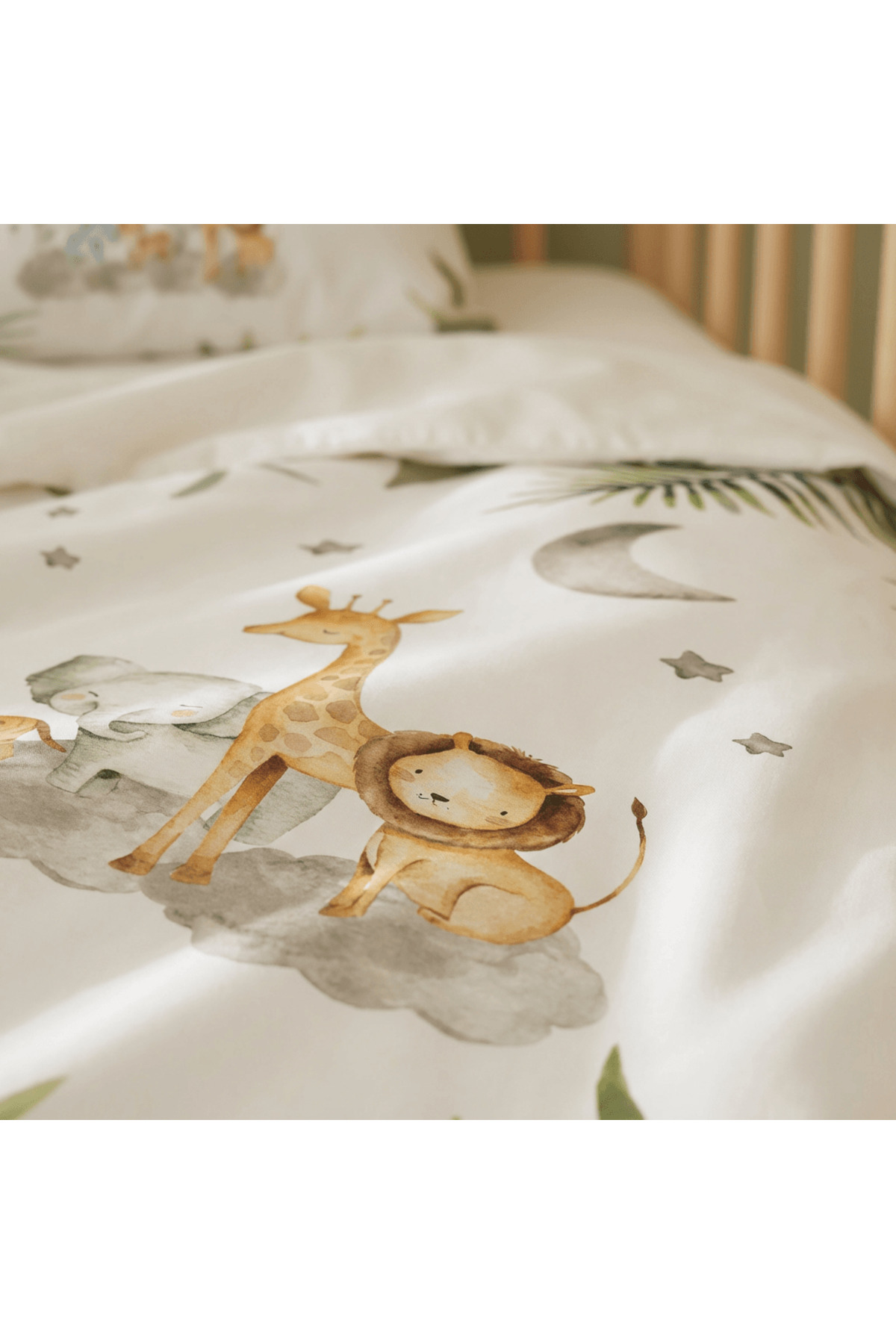 Talia Home Safari Sevimli Hayvanlar Bebek Beşik Nevresim Takımı Çarşaflı Tlabn-041 fotoğrafı 4 (önizleme)