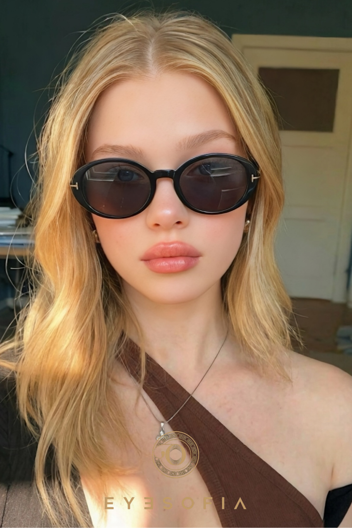 Pearly Cat Eye Black Sunglasses