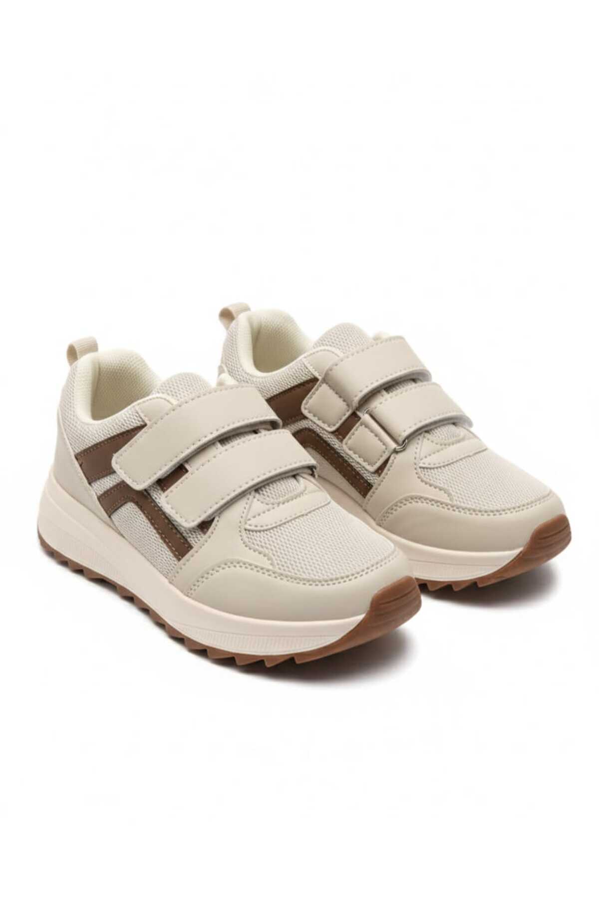 McDark  Kadın Bej Sararmaz Taban Cırtlı Spor Ayakkabı - Görsel 3