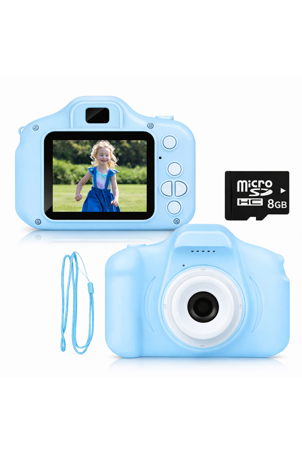 BLUE İNTER 8GB Sd Kartlı Mini Eğitici Kamera Çocuklar İçin Dijital Fotoğraf Makinesi Mavi - Fiyatı, Yorumları