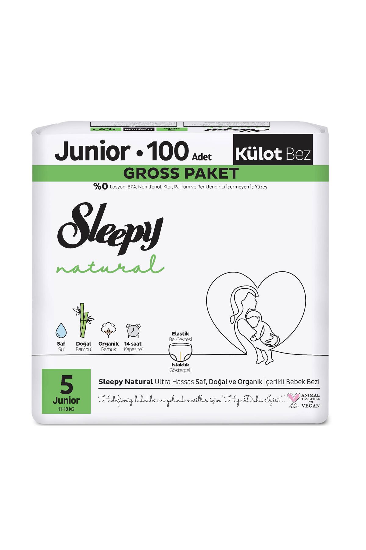 Sleepy Natural Gross Paket Külot Bez 5 Numara Junior 100 Adet fotoğrafı 2 (önizleme)