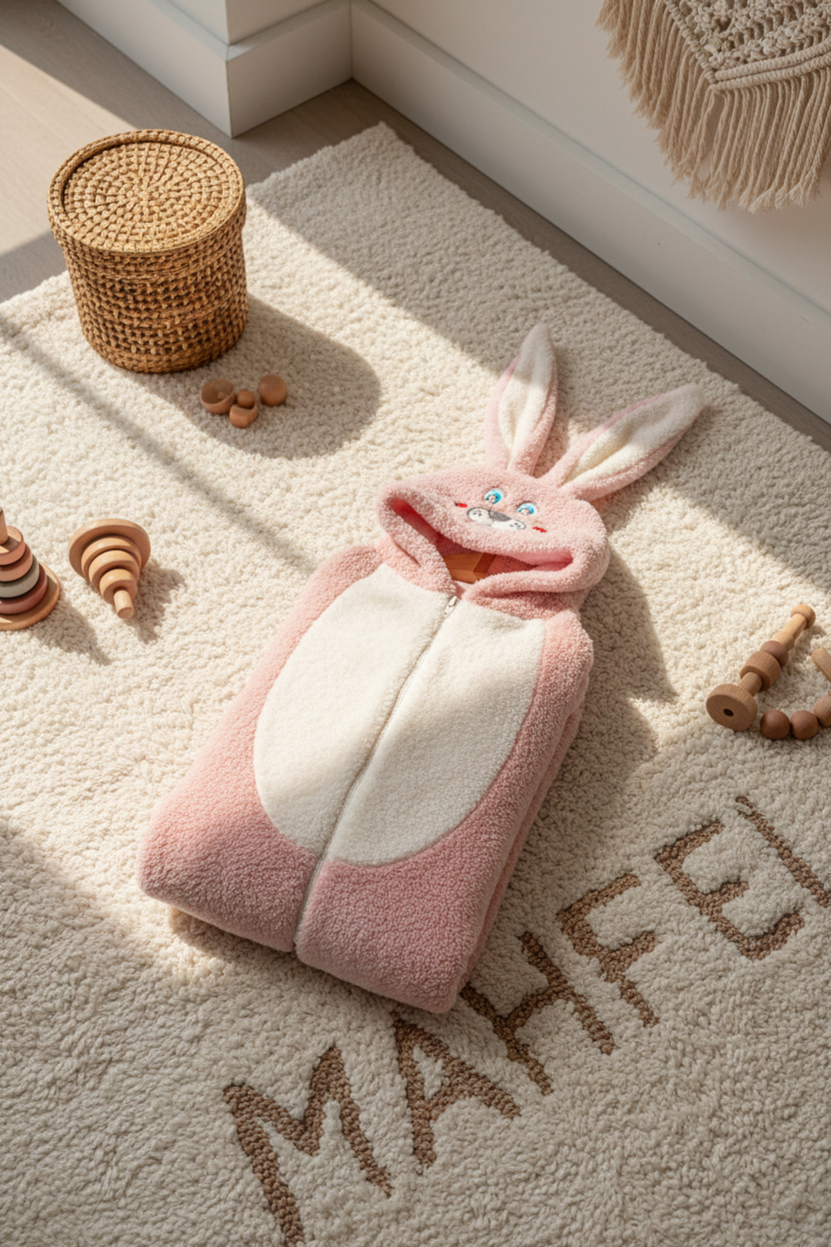 MAHFEL Welsoft Pembe Desenli Kışlık Peluş Uyku Tulumu 1–6 Yaş fotoğrafı 7 (önizleme)