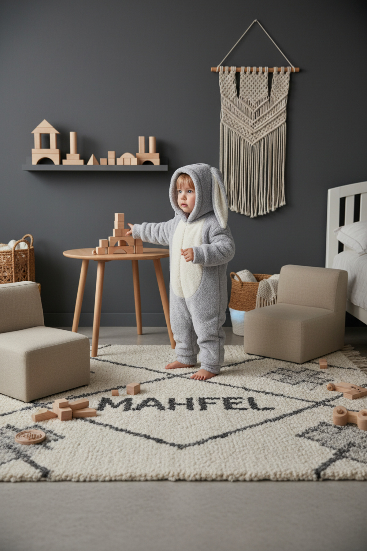 MAHFEL Welsoft Gri Desenli Kışlık Peluş Uyku Tulumu 1–6 Yaş fotoğrafı 4 (önizleme)