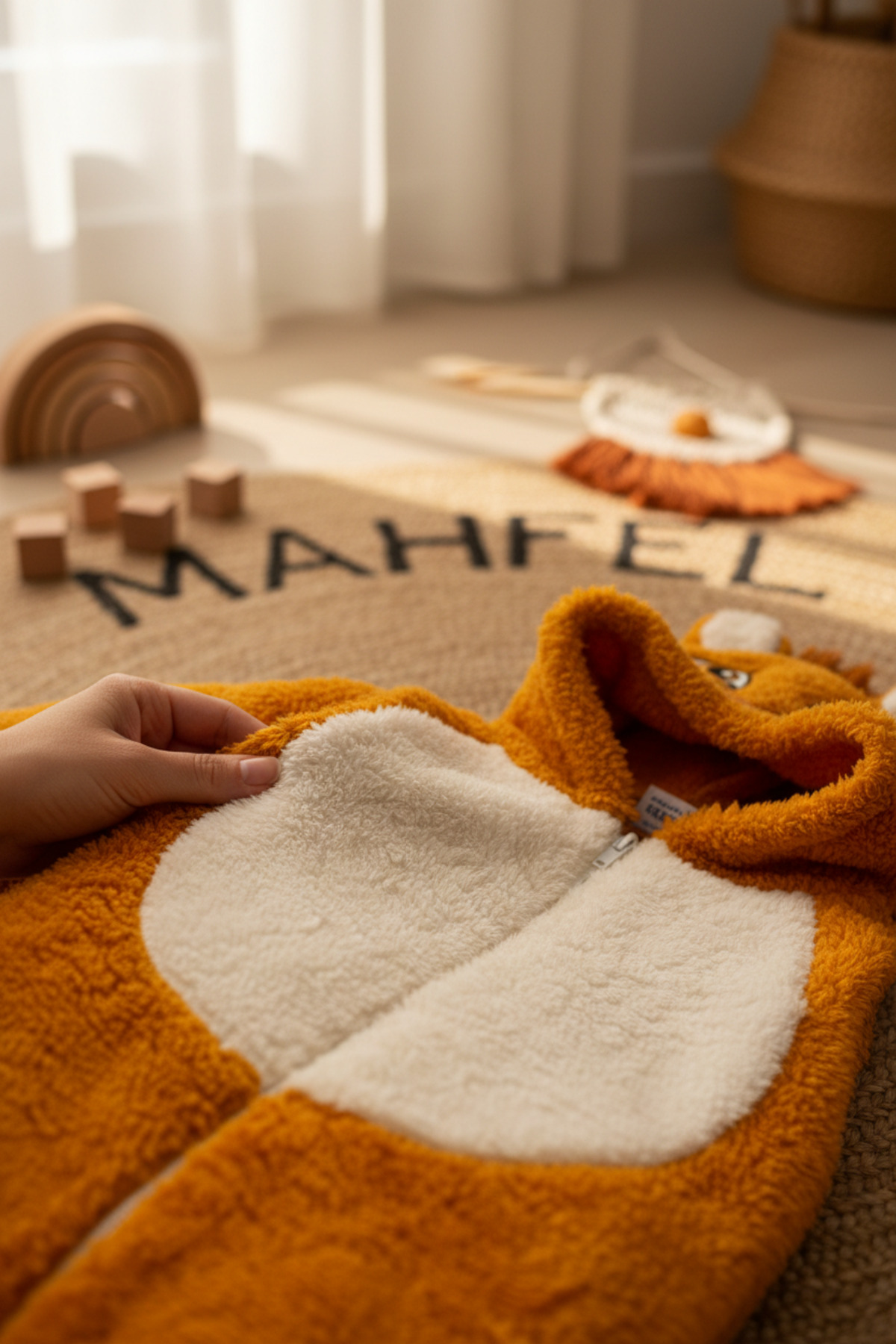 MAHFEL Welsoft Aslan Desenli Kışlık Peluş Uyku Tulumu 1–6 Yaş fotoğrafı 5 (önizleme)