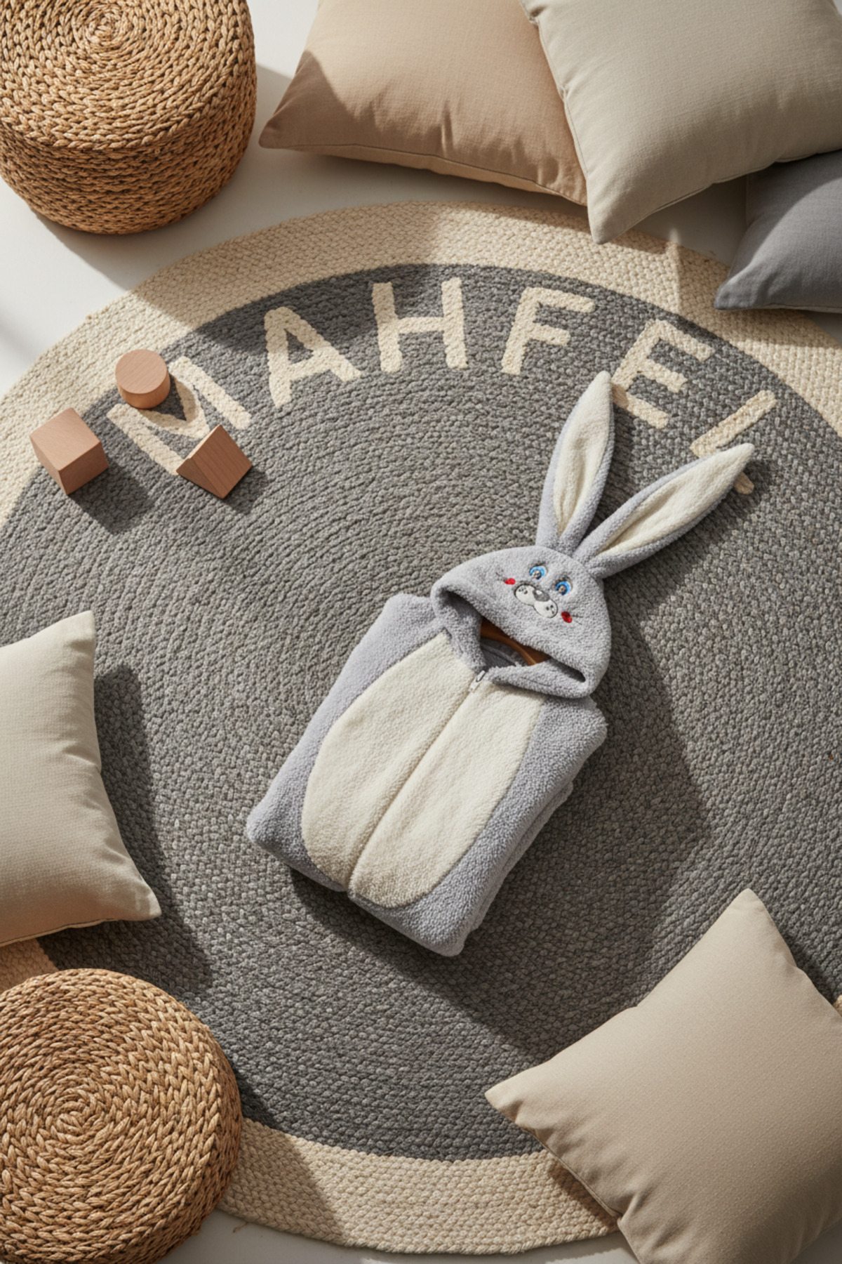 MAHFEL Welsoft Gri Desenli Kışlık Peluş Uyku Tulumu 1–6 Yaş fotoğrafı 6 (önizleme)