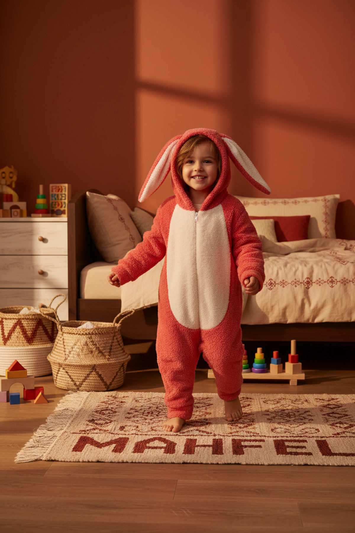 MAHFEL Welsoft Kırmızı Desenli Kışlık Peluş Uyku Tulumu 1–6 Yaş fotoğrafı 3 (önizleme)