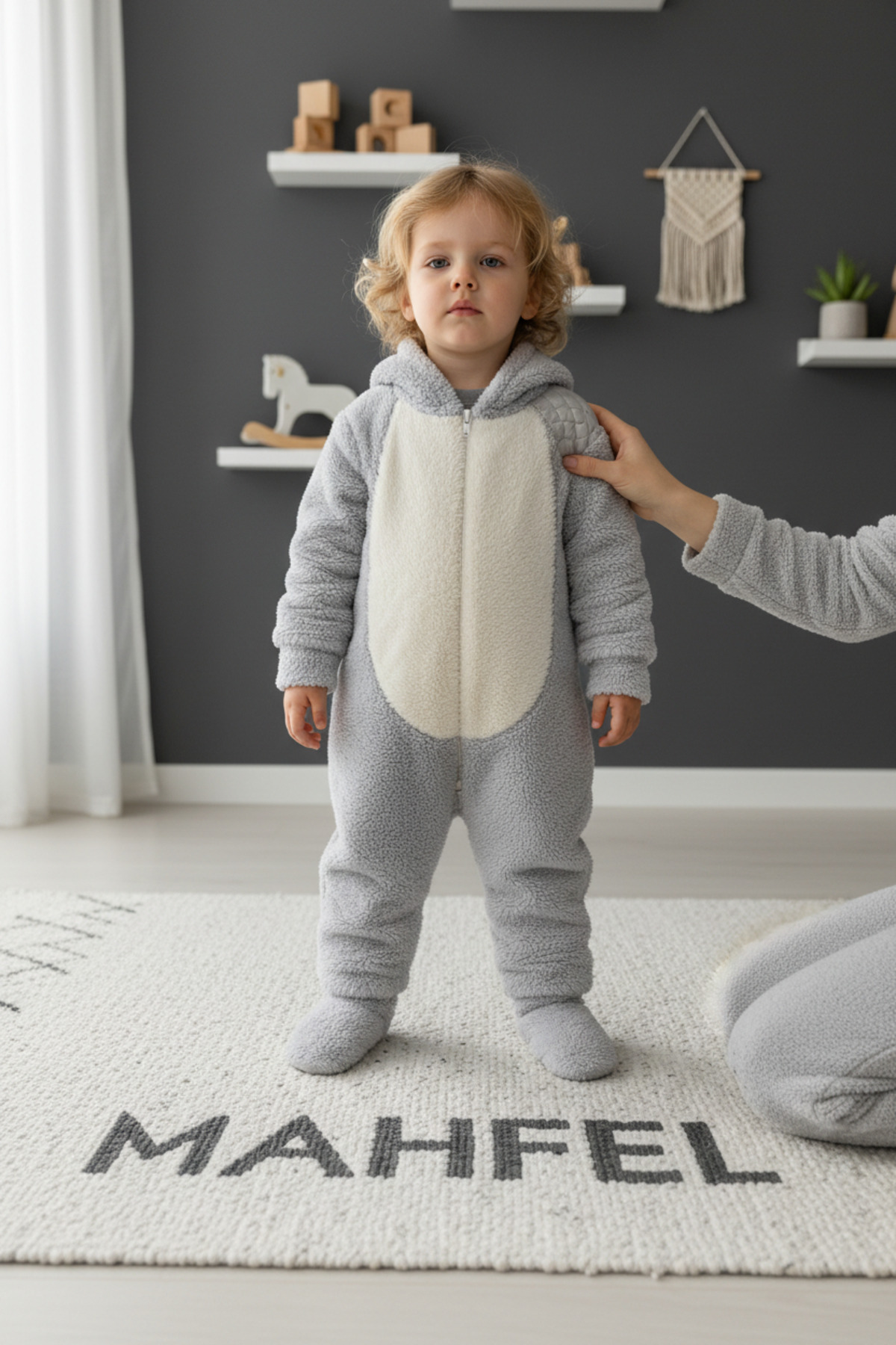 MAHFEL Welsoft Gri Desenli Kışlık Peluş Uyku Tulumu 1–6 Yaş fotoğrafı 3 (önizleme)