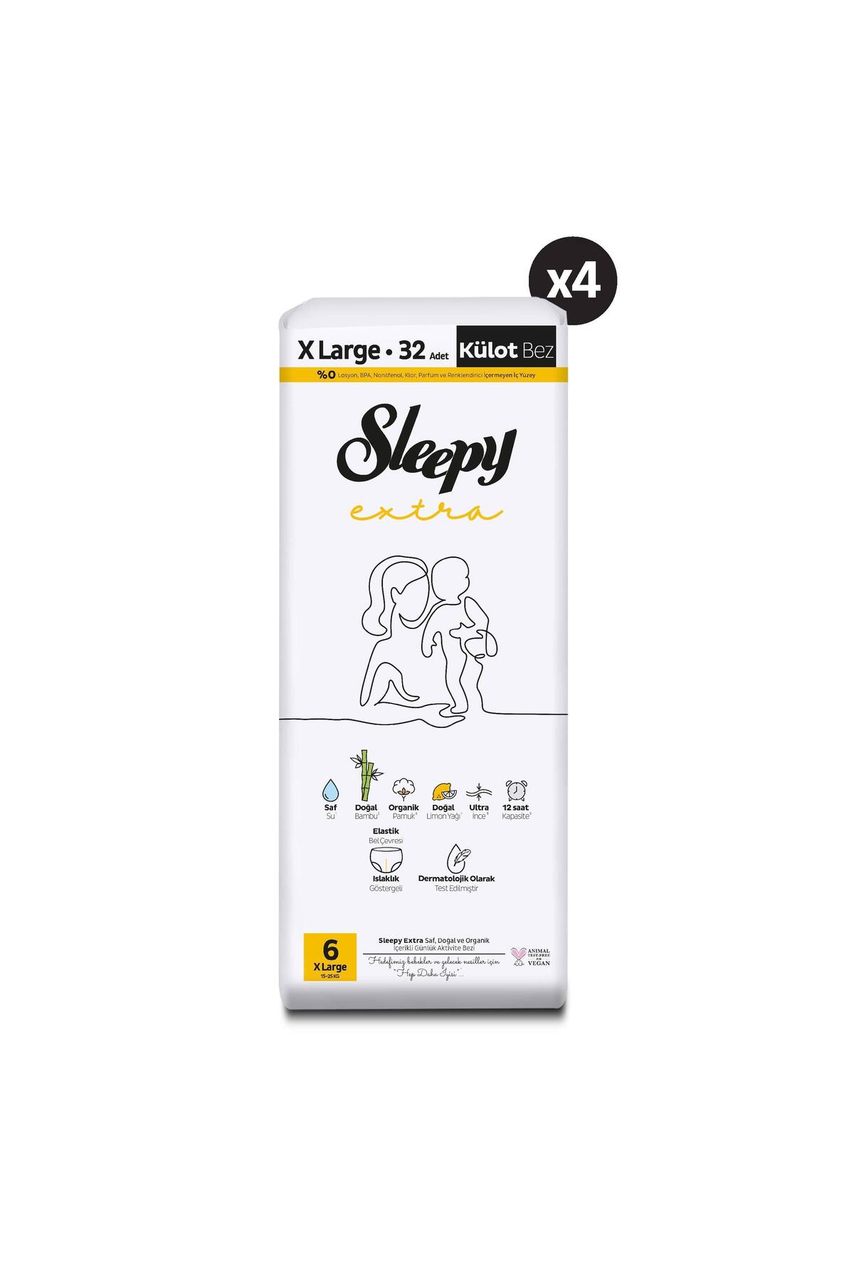 Sleepy Extra Günlük Aktivite Ultra Paket Külot Bez 6 Numara Xlarge 128 Adet fotoğrafı 2 (önizleme)